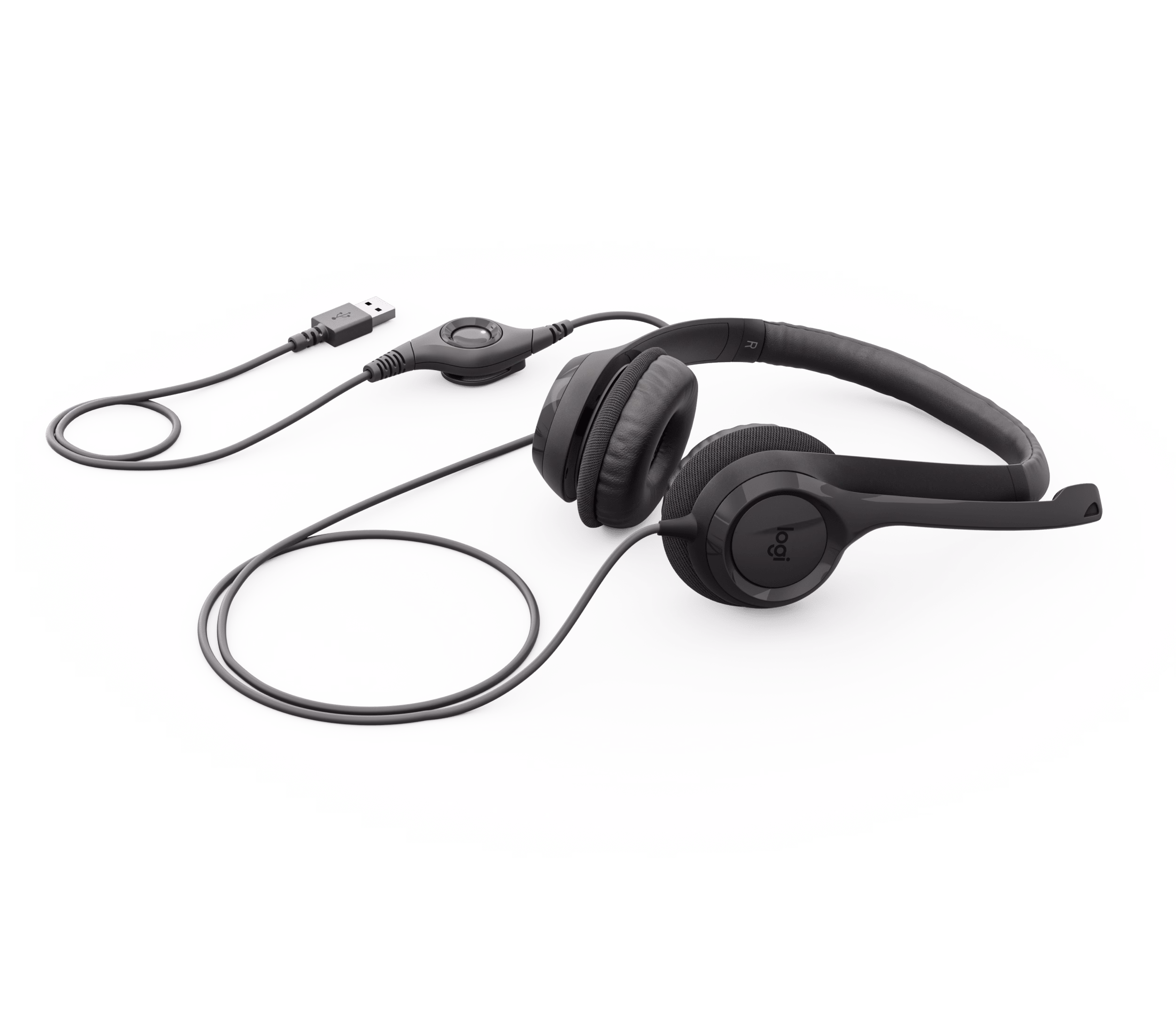 Logitech H390 USB Computer Headset – Black - Image 2